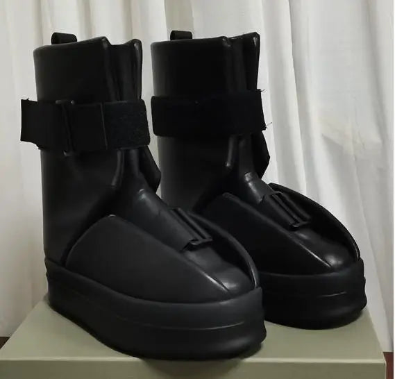 25ss Men Chelsea Boots Platform High Top Man Sneakers Gothic Heels Leather Luxury Vintage Trendy Designer Shoes Black