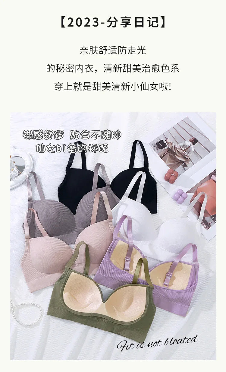 Sexy Women Bra Panties Set G-String Sports Bra Crop Top Seamless Underwear Fitness Bra Top Thongs Female Lingerie Set Intimates
