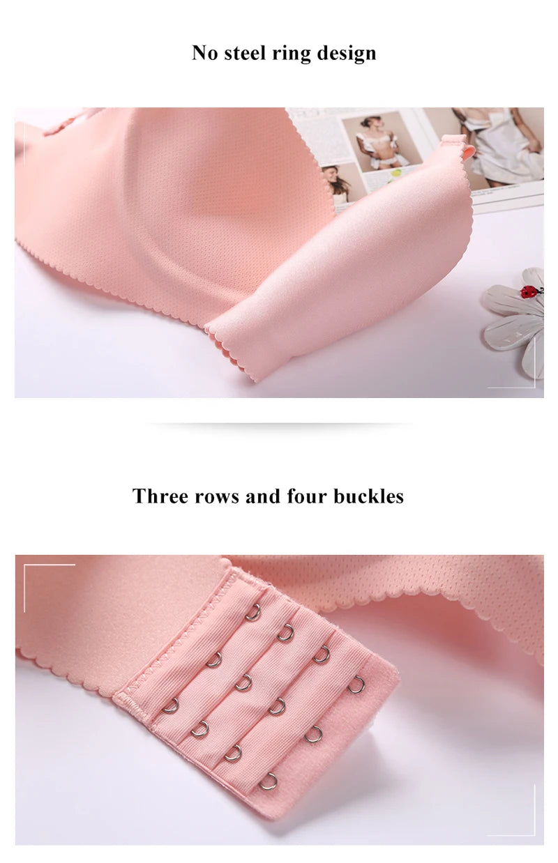 Seamless Bra Set For Women Underwear Push Up Lingerie Set Wire Free Bra & Panties Set 3/4 Cup Adjustable Brassiere & Briefs Set