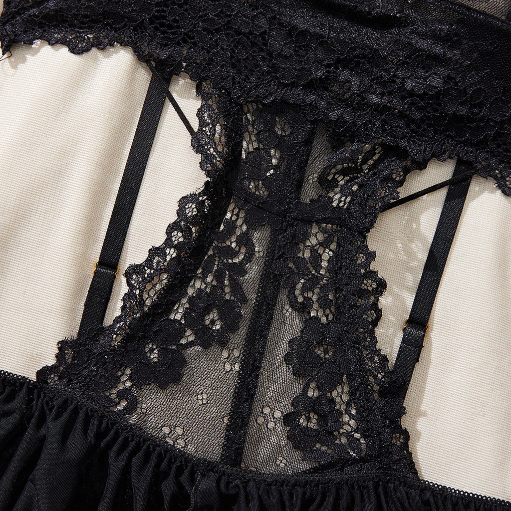 Plus Size Women's Exotic Lingerie Sets Lace Fluoroscopy Beauty Tulle Elegant Sexy Lingerie Female Underwear Lingerie For Ladies