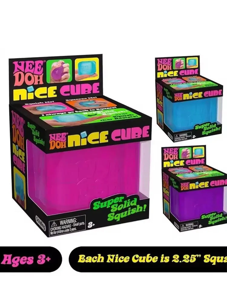 Needoh Nice Cube Sensory Stress Reliever Fidget Tool for Anxiety & Focus Desk Sensory Cube for Adults & Kids*-.