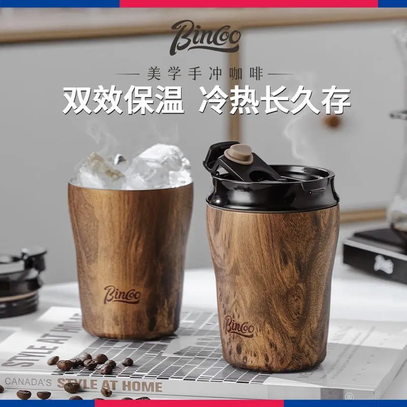 Coffee cup ceramic interior thermos cup Retro high appearance level portable stainless steel water cup