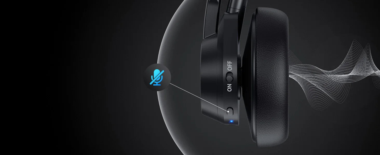 Wireless Bluetooth Headset Bluetooth 5.4 Headphones with Microphone Noise Canceling Multipoint Connect Wireless Headset for Work