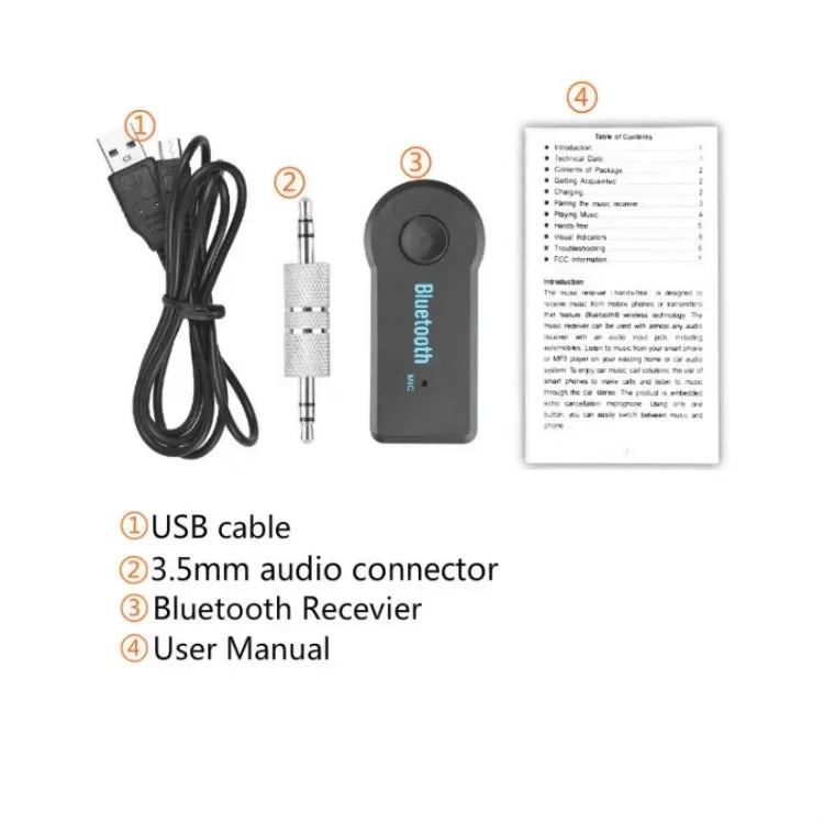 Wireless Bluetooth AUX Car Bluetooth 5.0 Receiver,3.5mm Socket Adapter,Audio Converter Mobile Phone Hands-Free Stereo