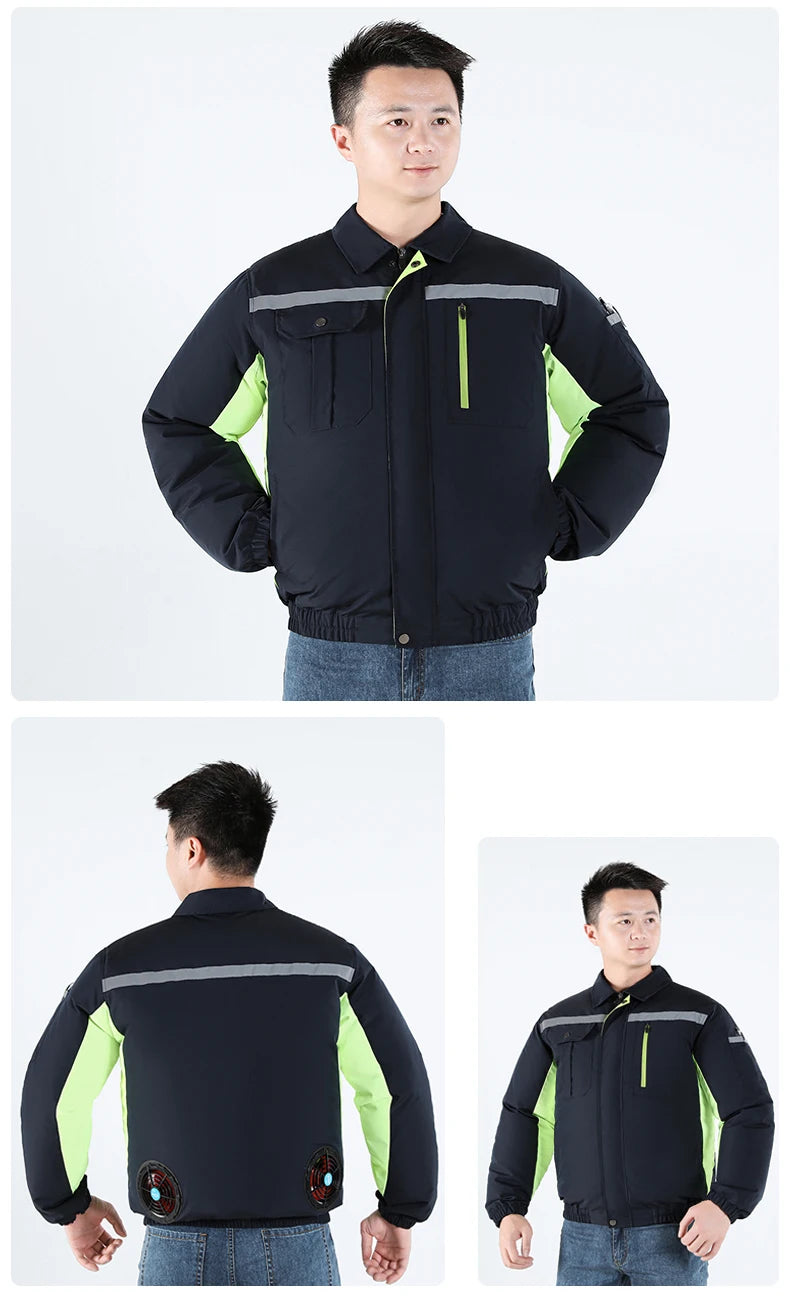 New Loose Cooling Work Clothes For Both Men And Women Summer Sun Protection Jacket Air Conditioning Suit With Two Fans Clothing