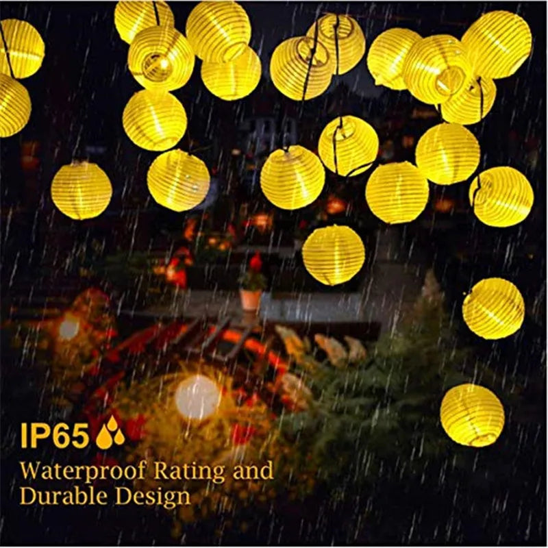 Solar Lantern String Lights Waterproof Outdoor LED Garland Fairy Light Patio Garden Decoration Light for Christmas Wedding Party