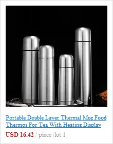 Portable Double Layer Thermal Mug Food Thermos For Tea With Heating Display Cup Stainless Steel Water Bottle Cups Of Hot