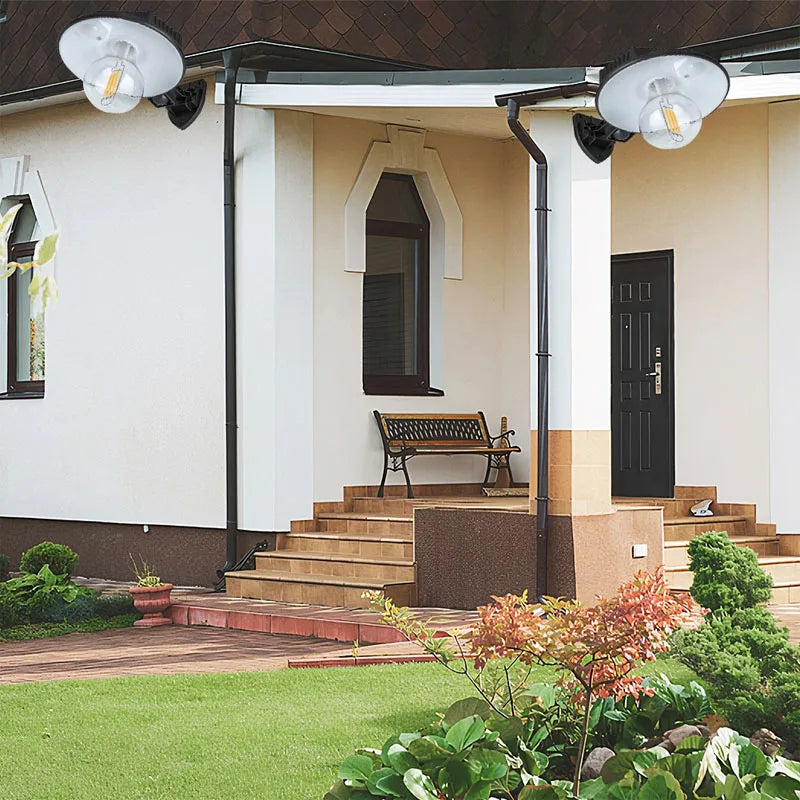 Solar Lantern Lights Outdoor Retro Solar Light with 4 Lighting Modes & Motion Sensor Waterproof Outside for Farmhouse Garden
