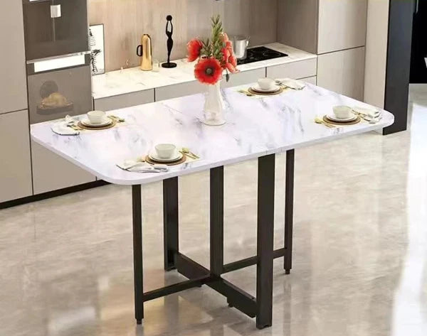 Foldable Rectangular Dining Table 100/120/140 Cm for Small Space Home And Restaurant Furniture Compact Meal Folding Table