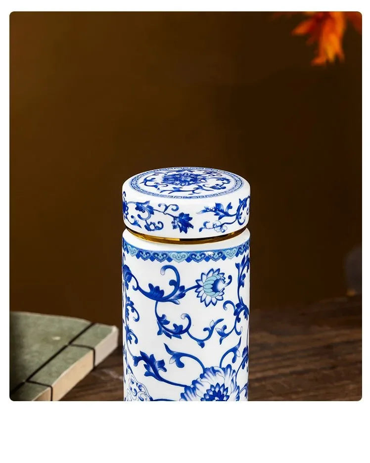 500ML Double-layer Ceramic Cups Enamel Thermos for Tea High-temperature Home Office Resistant Cups with Lids Portable Travel Mug