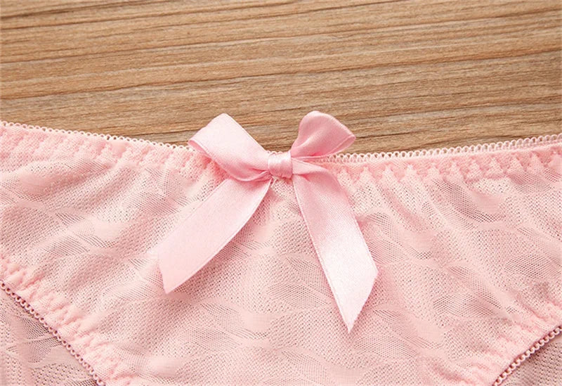 2pcs/set Solid Color Lace Bow Sexy No Steel Rings Comfortable Girls Bra Gather Adjustable Bra Panties Set Teen Underwear Puberty