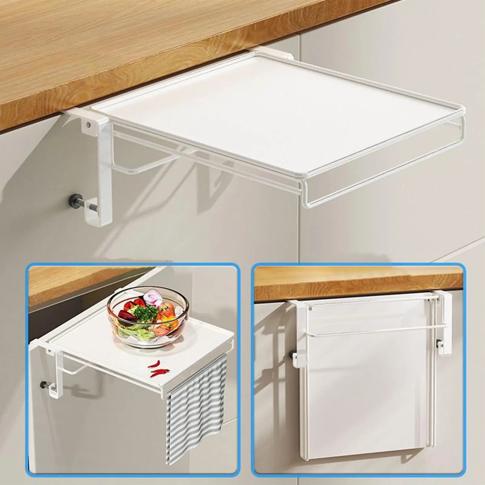 Wall Mounted Folding Table Space Saving Wall Floating Workbench Drop Leaf Table Auxiliary Desk for Kitchen Laundry Balcony RV