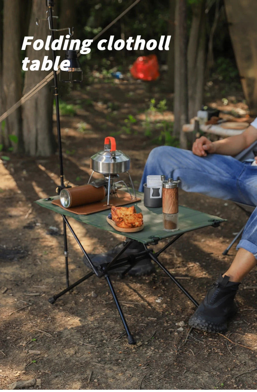 Folding Camping Table, Lightweight Oxford Desktop Collapsible Backpacking Tables for Camping, Hiking, Picnic