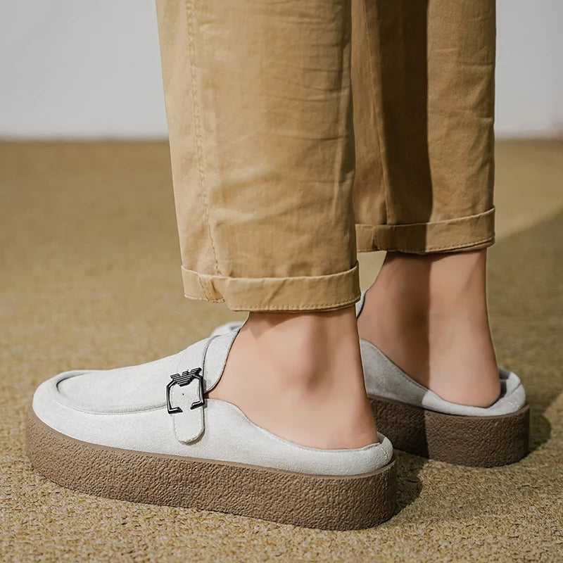 New autumn and winter men's shoes high-quality suede casual shoes British style thick soled board shoes fashionable slippers
