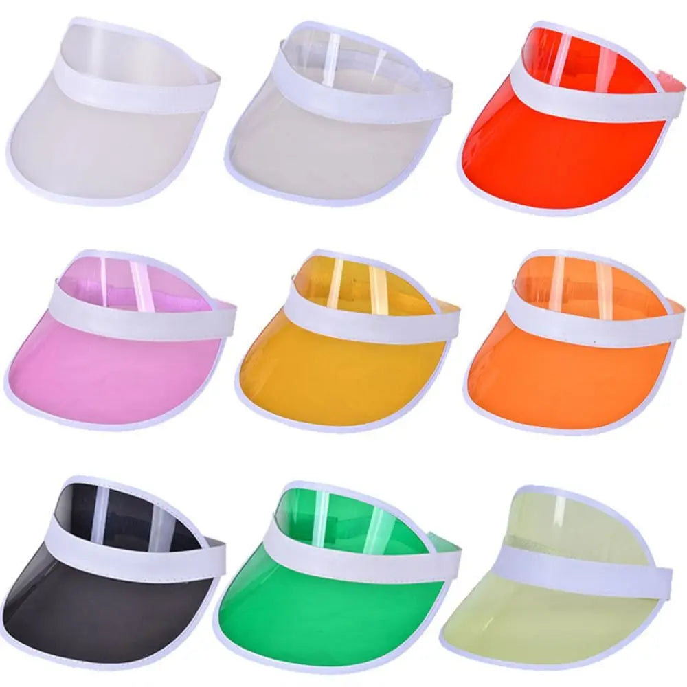 Summer Baseball Hat Anti-UV Sunshade Hat Empty Top Transparent Plastic Visor Caps Sunshade Bicycle Sun Hat Sports Accessories