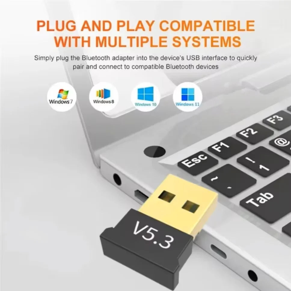 USB Bluetooth 5.3 5.1 Adapter Transmitter Receiver Bluetooth Dongle Wireless Audio Adapter for Computer PC Laptop