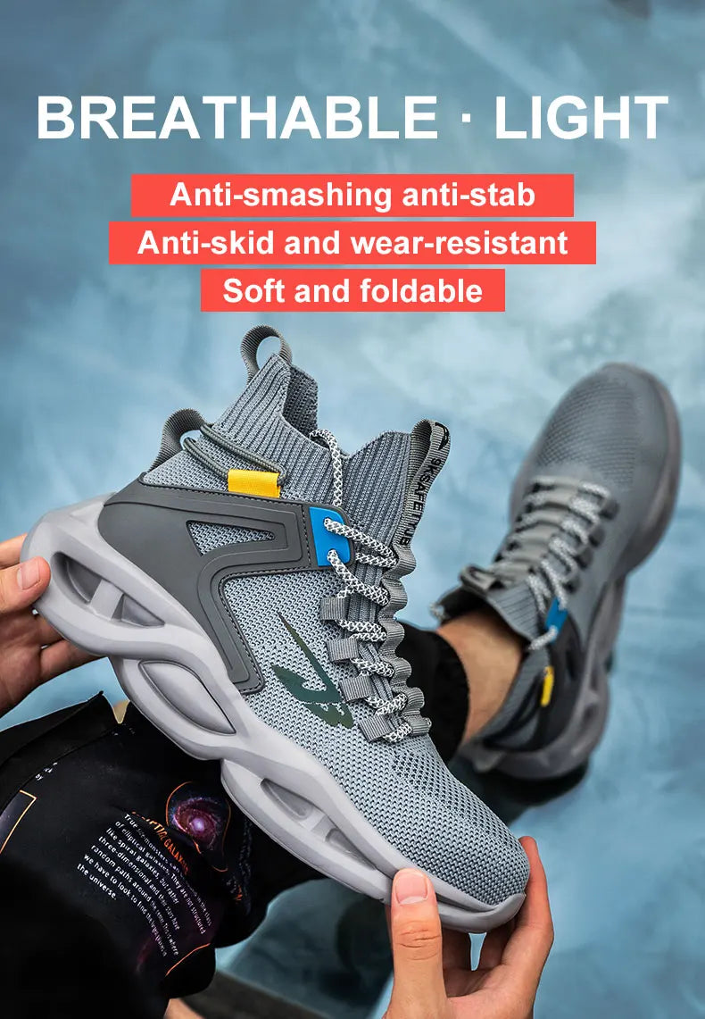 2025 New Safety Shoes Men Boots High Top Work Sneakers Steel Toe Cap Anti-smash Puncture-Proof work Boots Indestructible Shoes