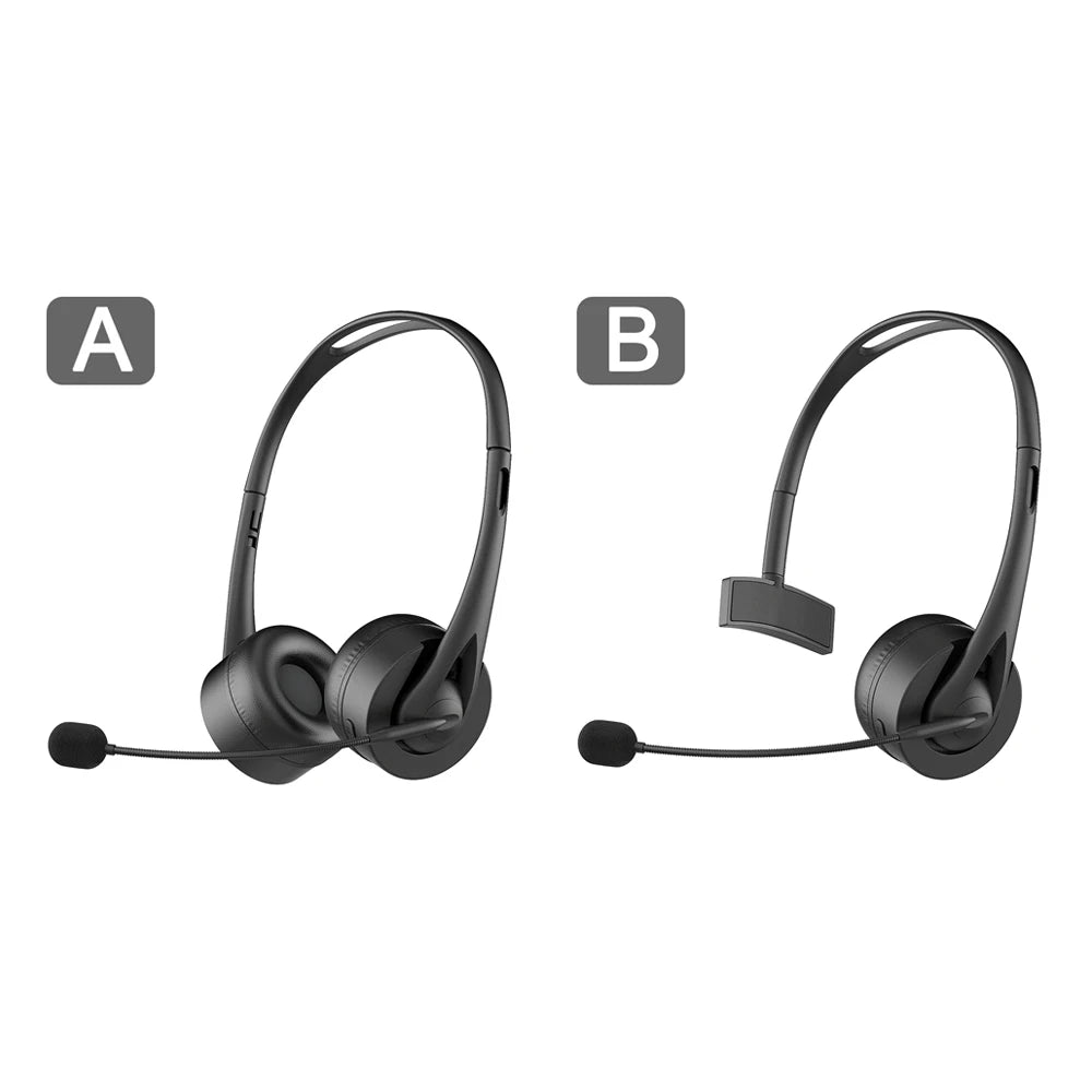 Bluetooth 5.3 Headphone With Mic Noise Reduction Hands-Free Call HiFi Lossless Wireless Headset For Call Center Office PC Laptop