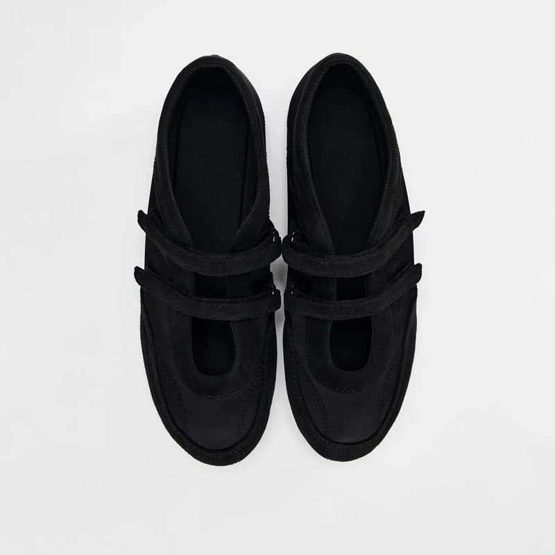 Low Top Shoes Four Seasons New Round Head Shallow Mouth Splicing Soft Sole Anti-slip Wear-resistant Flat Sports Shoes