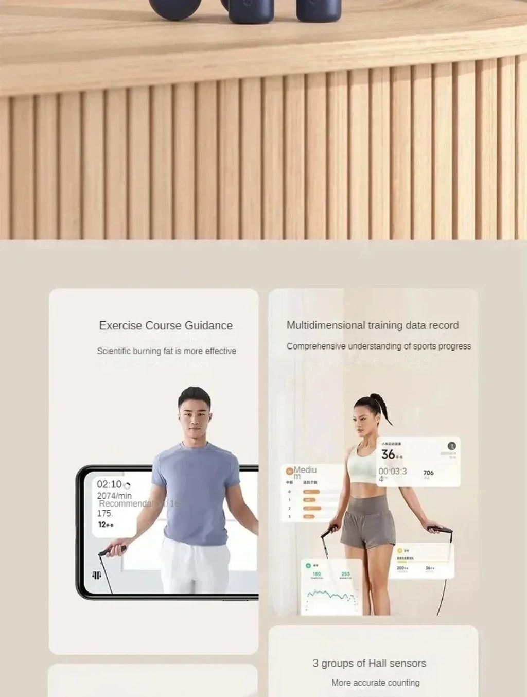 Original Mijia Smart Skipping Jump Rope XMSR-P803 Counter With Fit App Adjustable Calorie Calculation Sport Fitness Professional
