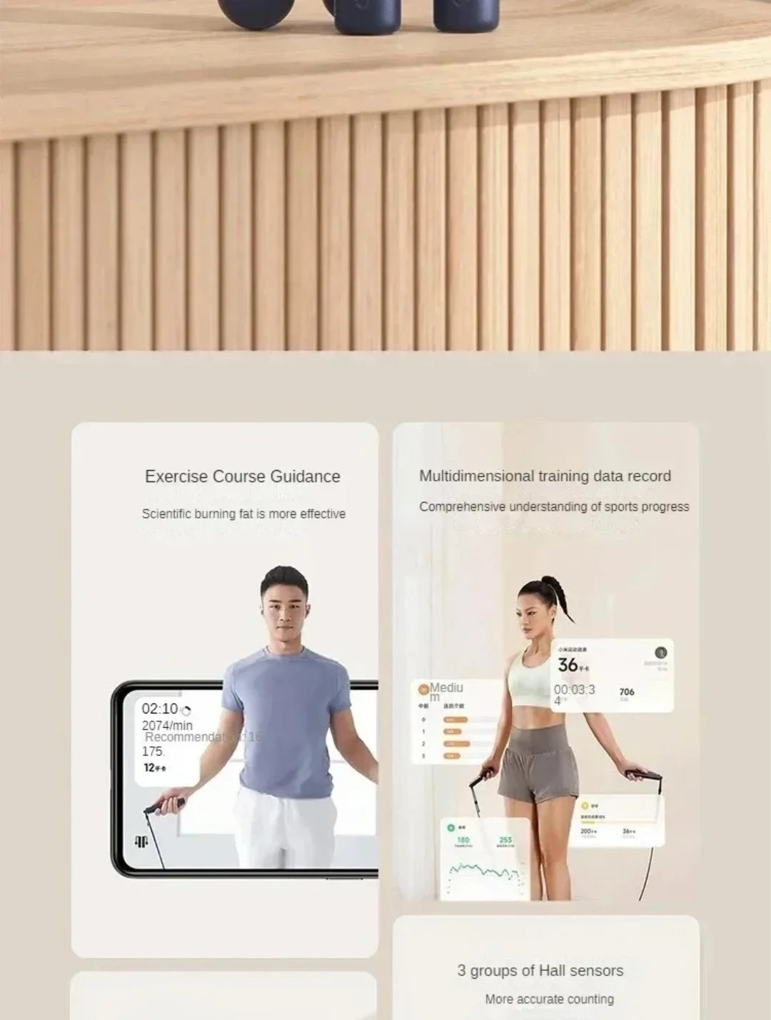 Original Mijia Smart Skipping Jump Rope XMSR-P803 Counter With Fit App Adjustable Calorie Calculation Sport Fitness Professional