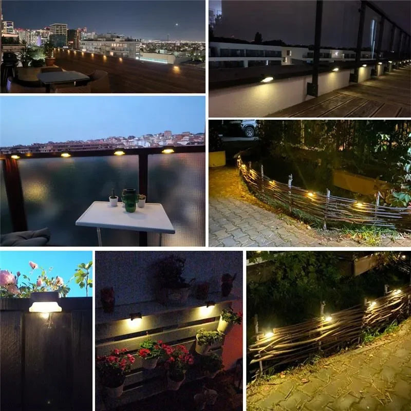 Solar LED Lights Outdoor Garden Light Deck Lamp Solar Stairs Light Waterproof Solar Step Lamp for Outdoor Patio Garden Decor