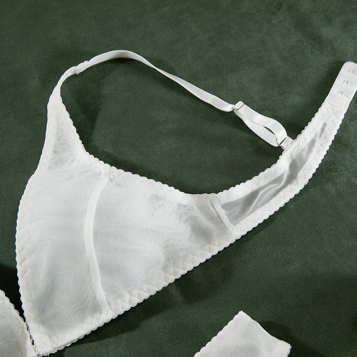 Wirelss Comfortable Bra Brasil Pantie Lingerie Set Basic Solid Mesh Sheer Underwear Transparent Intimate Seducing Lenceria