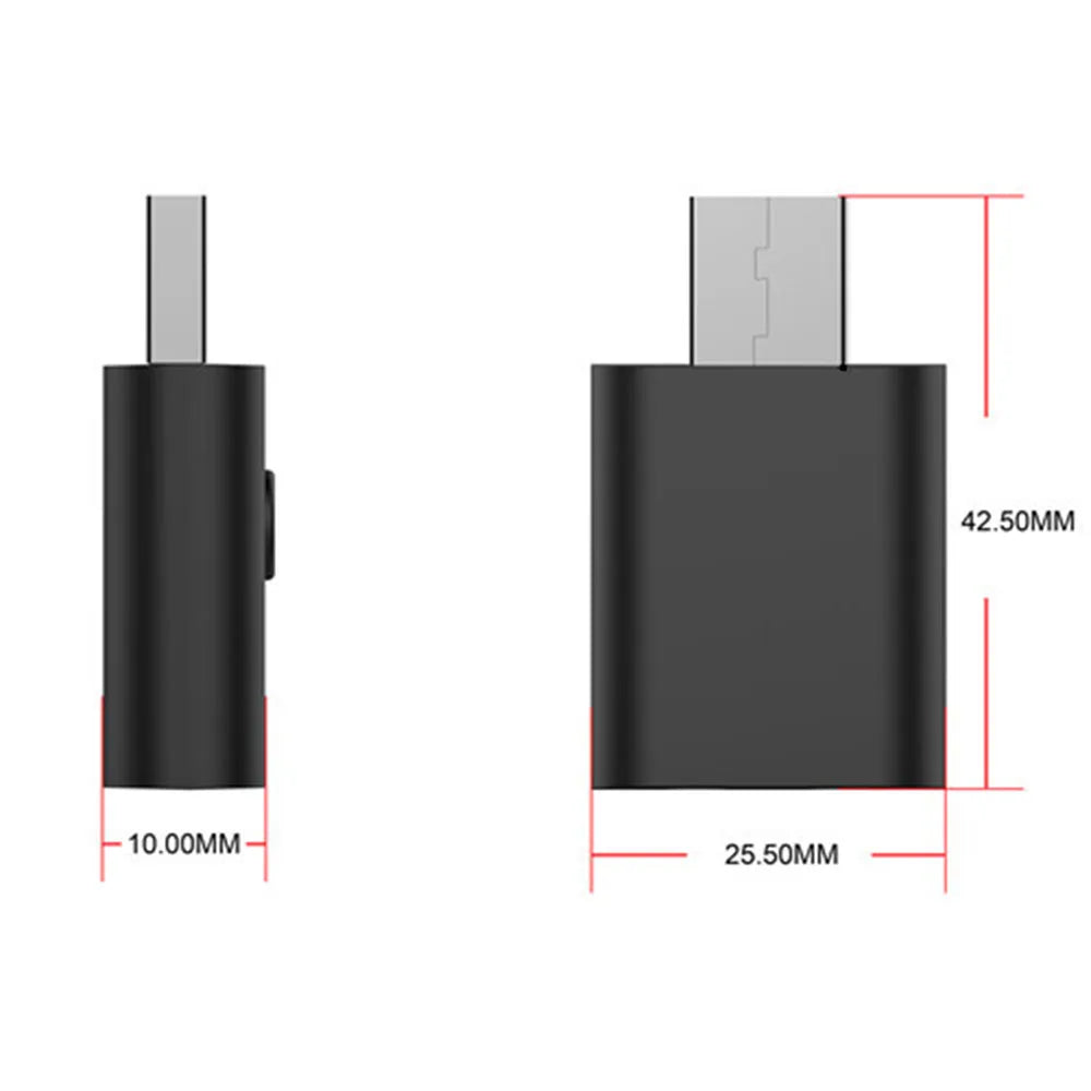 Wireless Bluetooth-Compatible 5.0 2-in-1 USB Audio Receiver Transmitter Double 3.5mm Jack Audio Dongle Adapter for Car Laptop TV