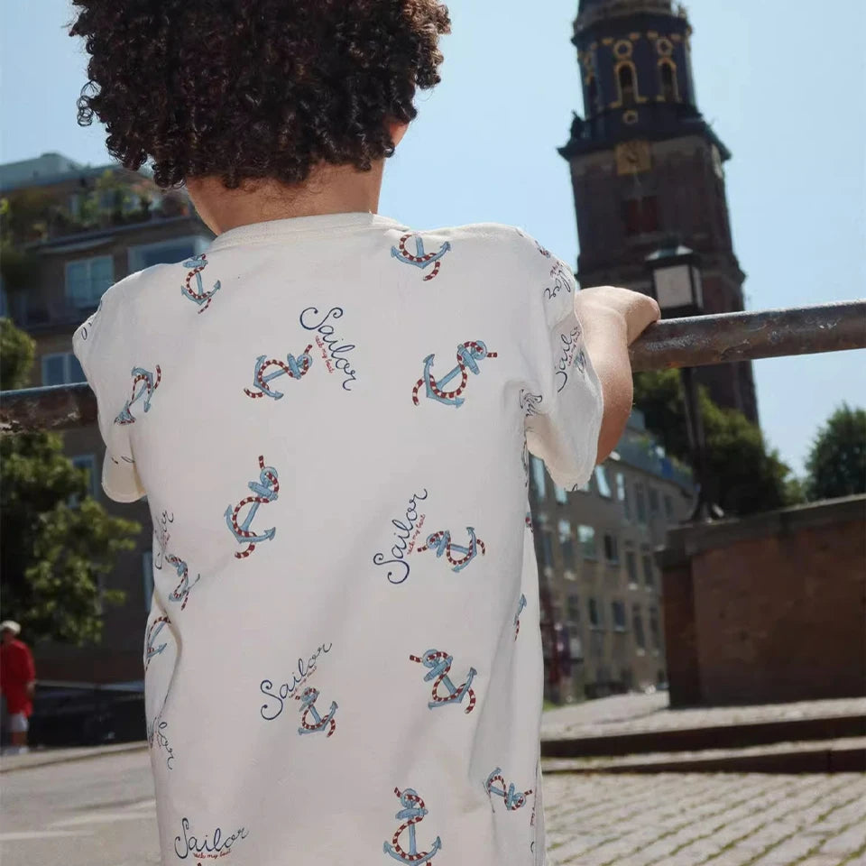 Summer Children Vacation Sets 2025 KS Girls Cute Cartoon Short Sleeve Tops Boys Sport T-shirt Shorts Baby Homewear Clothes Suit