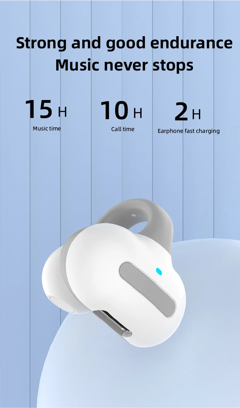 Bluetooth earphones, single ear clip on design, comfortable to wear, small and convenient in terms of bone conduction