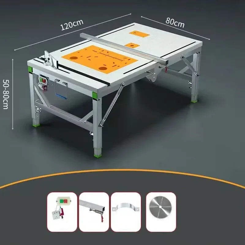 DIY Folding Workbench Multifunctional Woodworking Workbench Woodworking Saw Table Portable Folding Lifting Saw Table Decoration