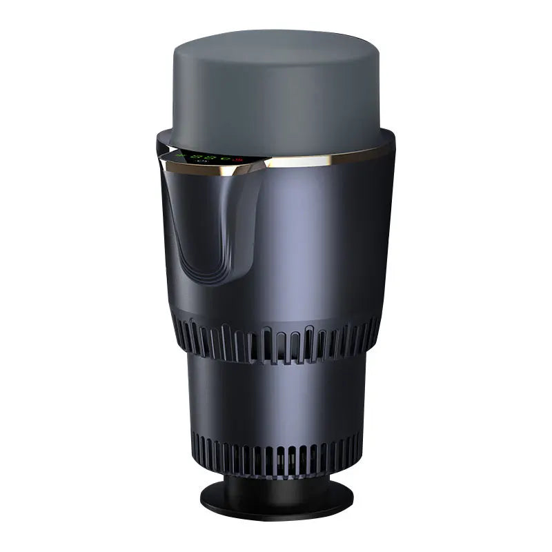 2-in-1 Car Heating and Cooling Cup With Display Screen 12V Button Control For Hot and Cold Functions Beverage Bottle Thermos Cup