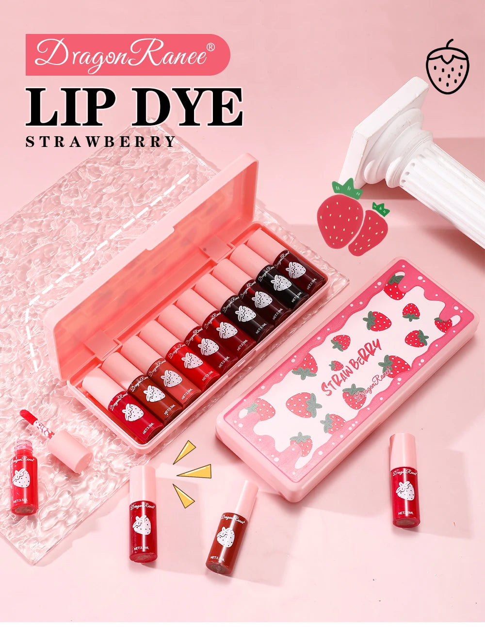 10 Pack Lipstick Water Stain Lip Lotion Lipstick Lasting Color Film Lipstick Water Light Stain Lipstick Water Non fading Lipstic