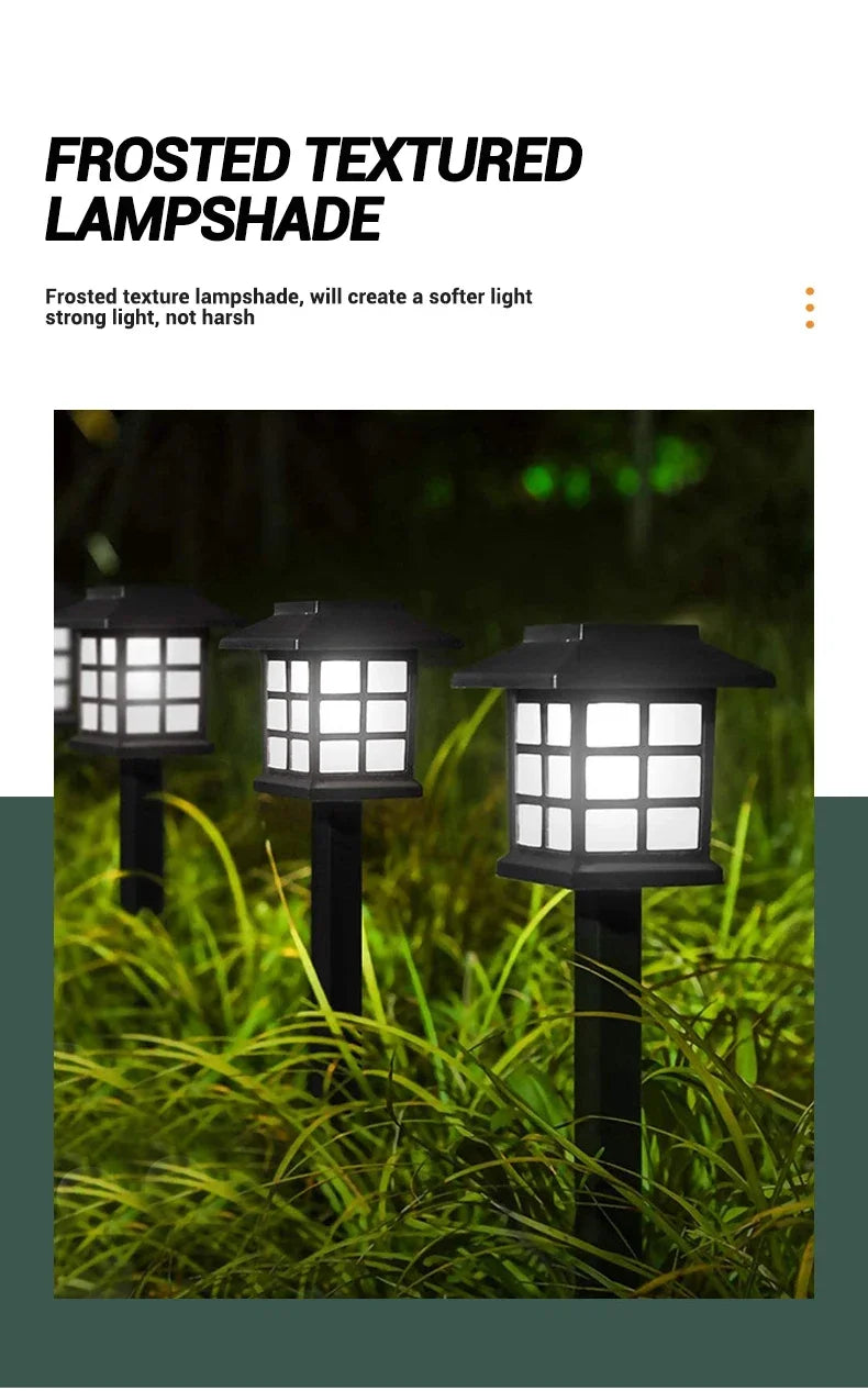 Outdoor Solar Lights Garden Lights Solar Powered Lamp Lantern Waterproof Landscape Lighting Pathway Yard Lawn Garden Decoration