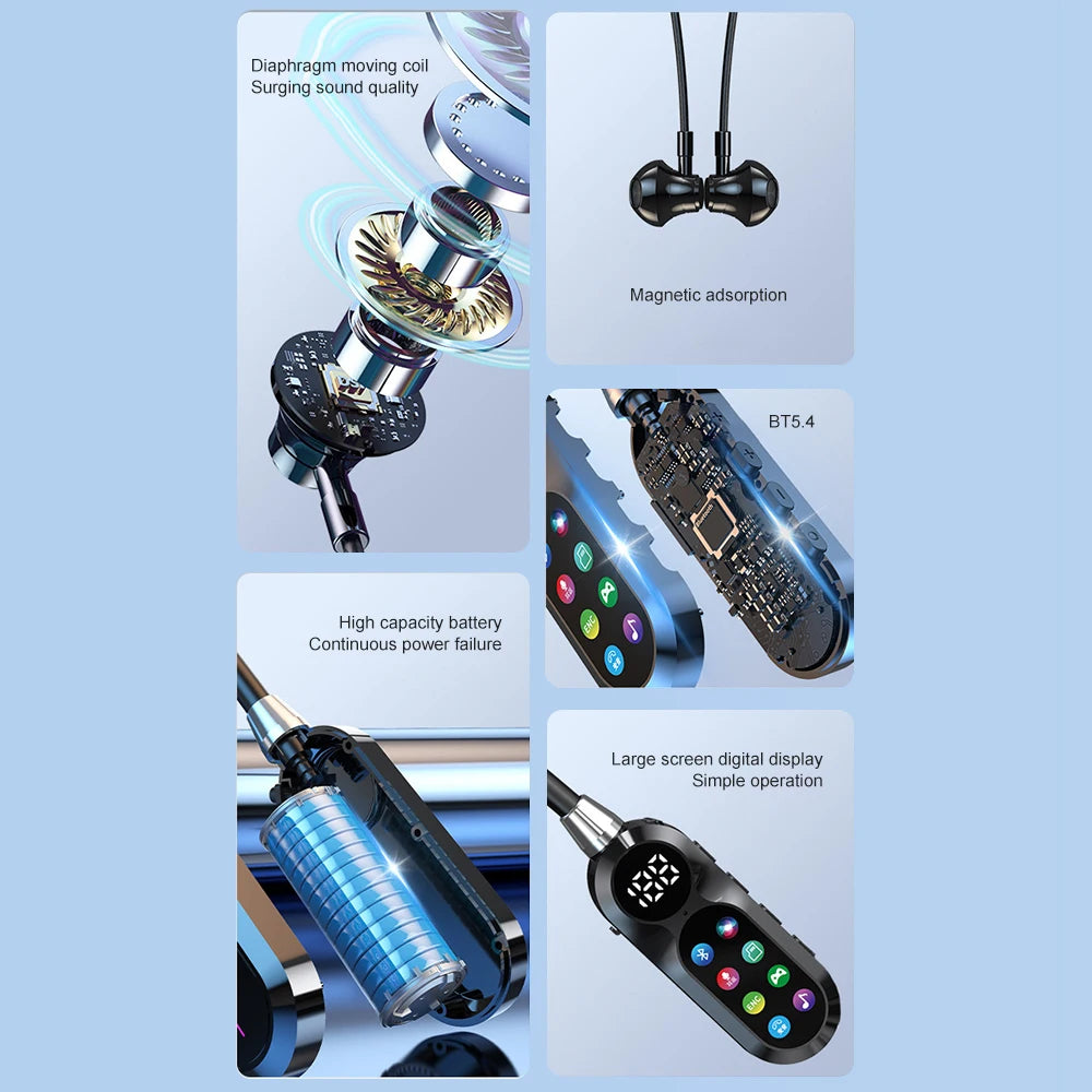 Wireless Bluetooth 5.4 Earbuds with LED Display HiFi Sound for Sports And Gaming - Headset