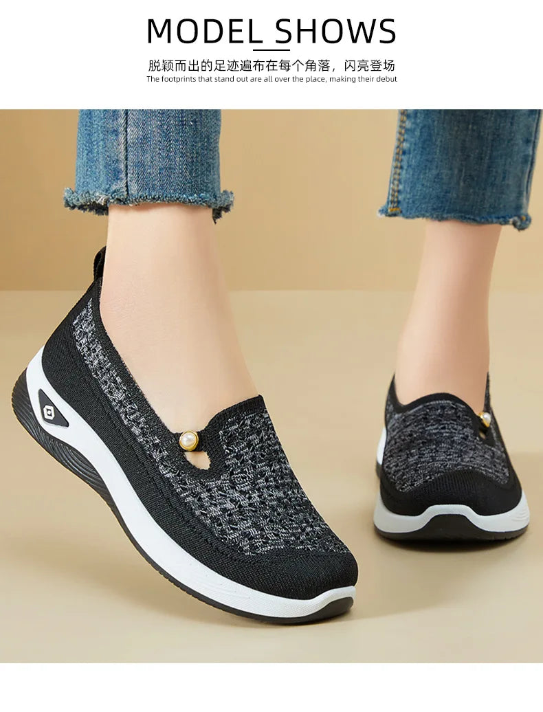 Shoes for women 2026 Spring Autumn hot casual shoes with soft soles lightweight single shoe for women breathable mother shoes