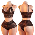 Women's open Bra Briefs Set Sexy Beauty blue Tops Lace Push-up Bras and Panty Sets Wire Free Lingerie Solid Intimates Underwear