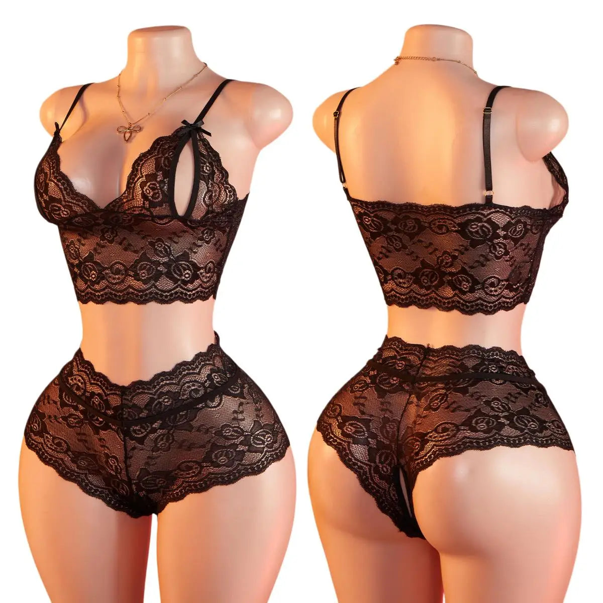 Women's open Bra Briefs Set Sexy Beauty blue Tops Lace Push-up Bras and Panty Sets Wire Free Lingerie Solid Intimates Underwear