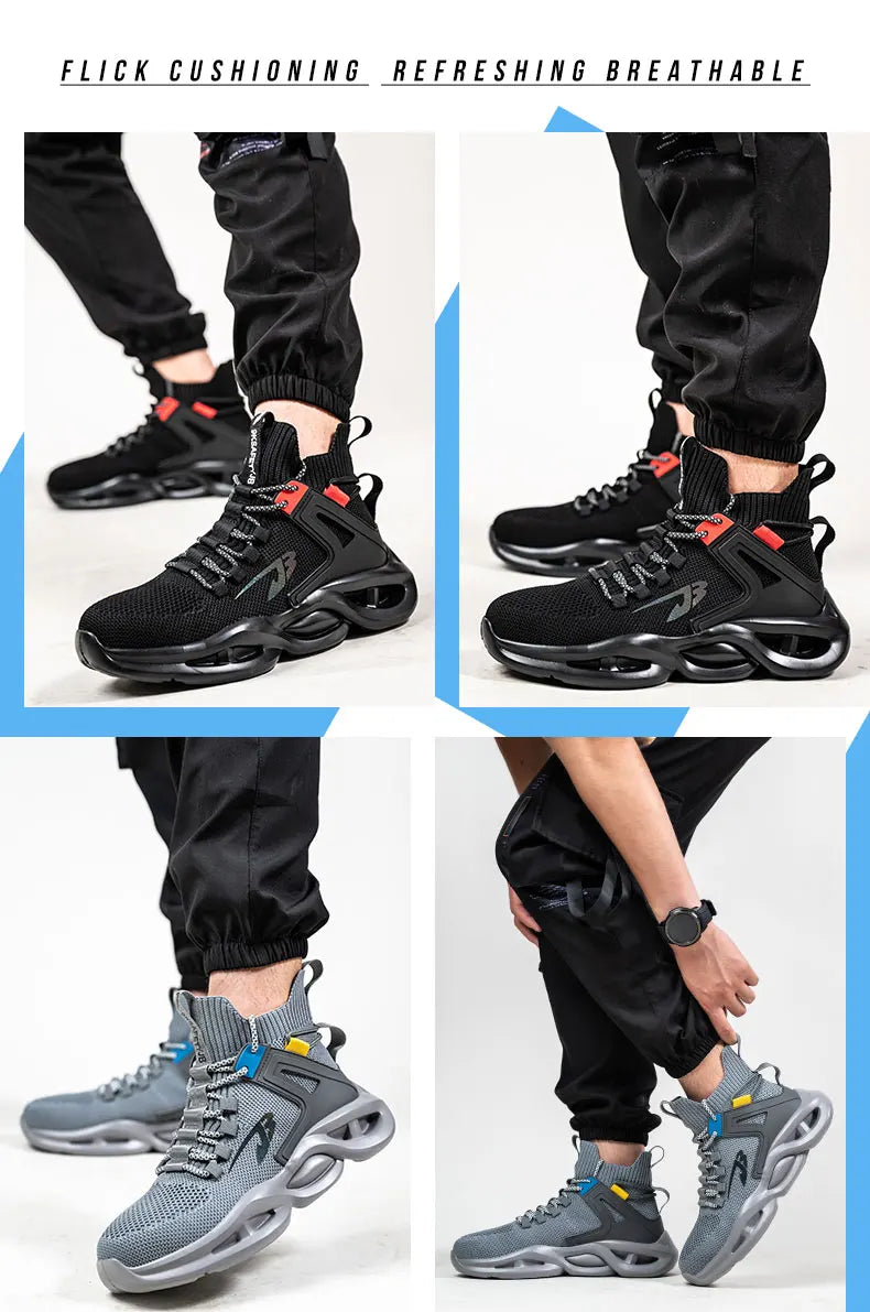2025 New Safety Shoes Men Boots High Top Work Sneakers Steel Toe Cap Anti-smash Puncture-Proof work Boots Indestructible Shoes