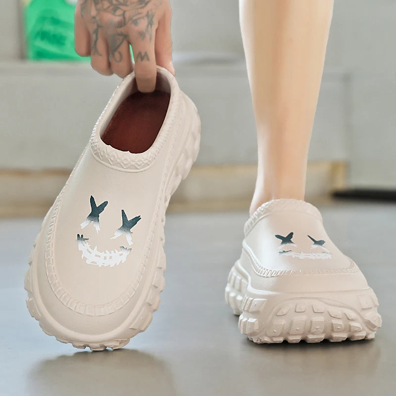 Men's and Women's Couple's Shoes, Thick-Soled, Non-Slip, Oil-Resistant, Wear-Resistant, Work Chef Safety Shoes, Lazy Casual Shoes, Sandals