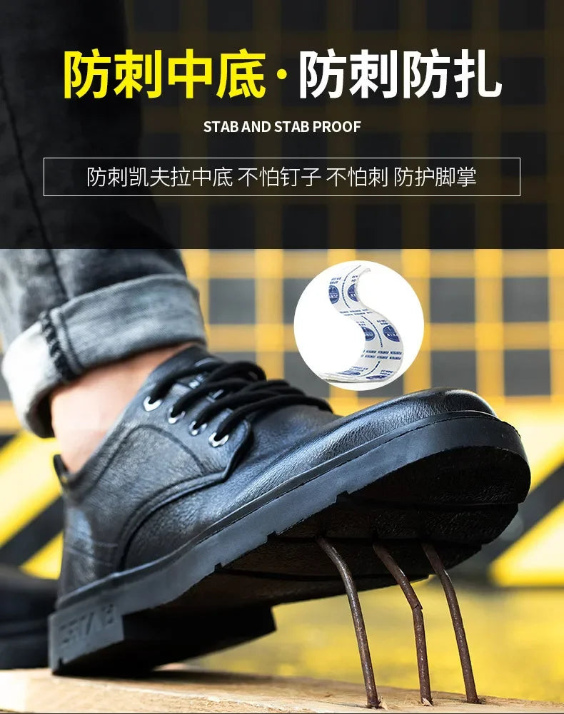 Safety Shoes Men Work Sneakers Indestructible Shoes Anti-puncture Shoes Waterproof Comfortable Work & Safety Boot 2025