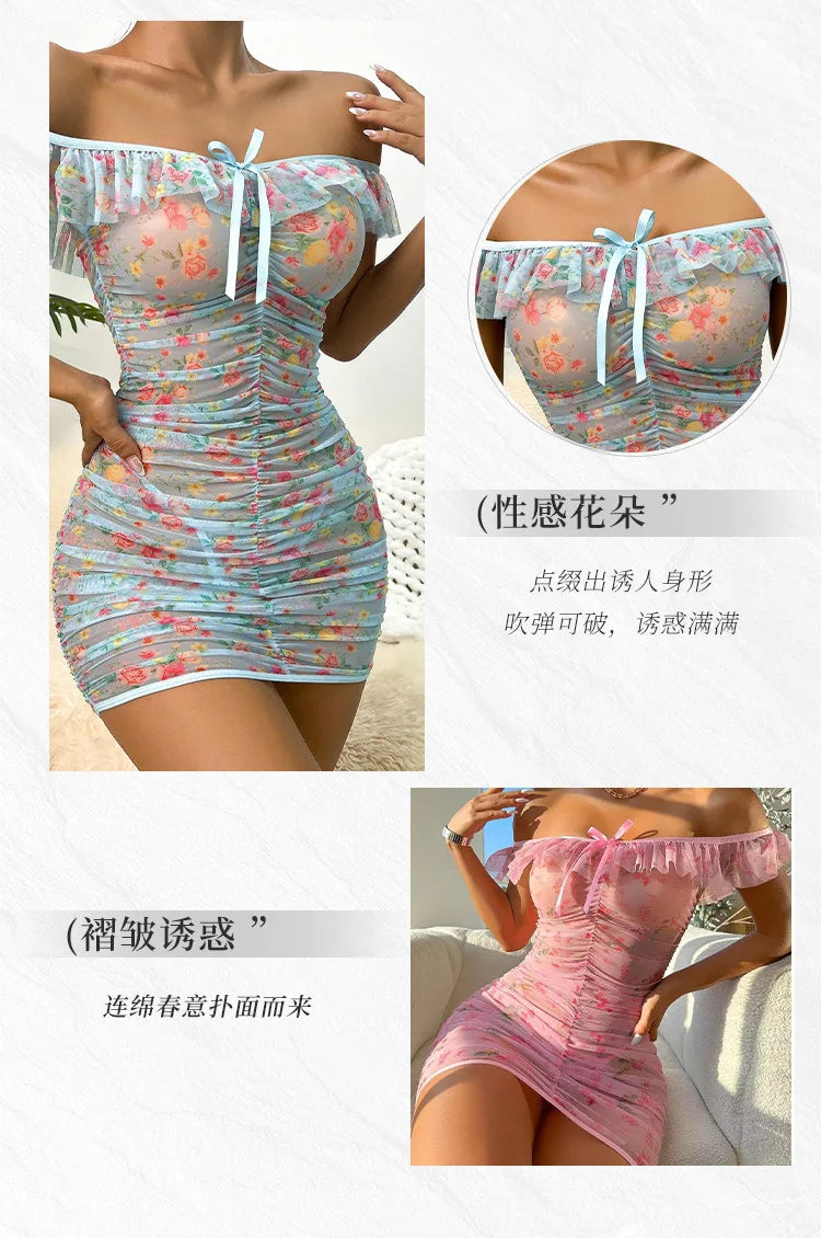 Sexy Lingerie Sexy Women'S Nightdress Ruffled Edge Wrap Hip Nightdress Sexy Lingerie For Women Sexy Lingerie For Women Push Up