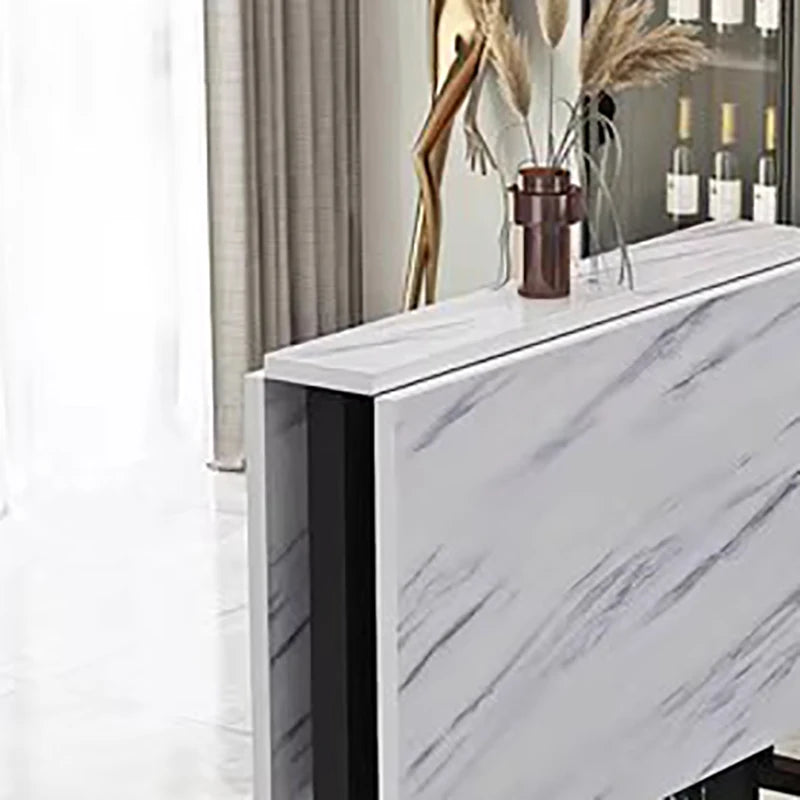 Folding Dining Table For Small Household Multifunctional Folding Rock Board Table Rectangular Living Room Movable Dining Table
