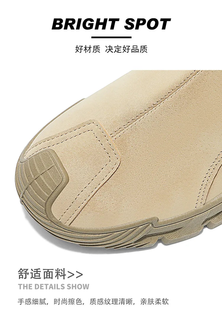 Men's High-Cut Casual Sports Shoes Anti-Slip Wear-Resistant Ankle Boots Outdoor Workwear Footwear for Comfortable Walking