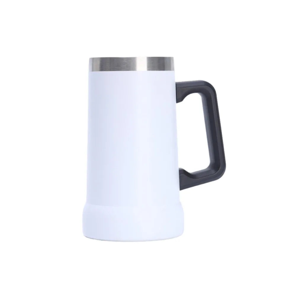 Household 24 OZ Thermal Drink Mug Big Capacity Stainless Steel Coffee Tumbler with Handle Vacuum Thermos Cup Summer