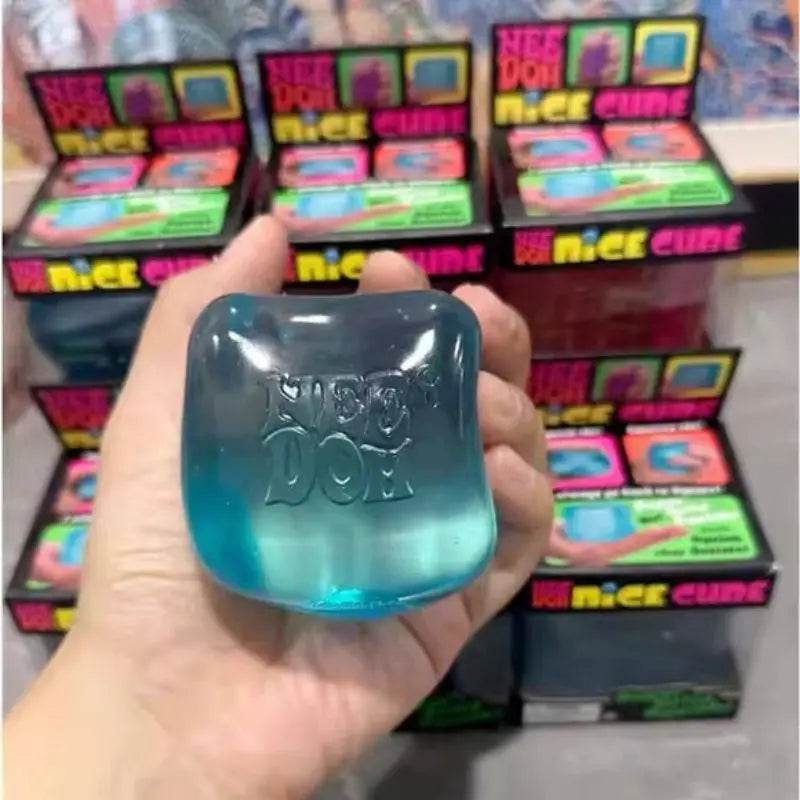 Needoh Nice Cube Sensory Stress Reliever Fidget Tool for Anxiety & Focus Desk Sensory Cube for Adults & Kids