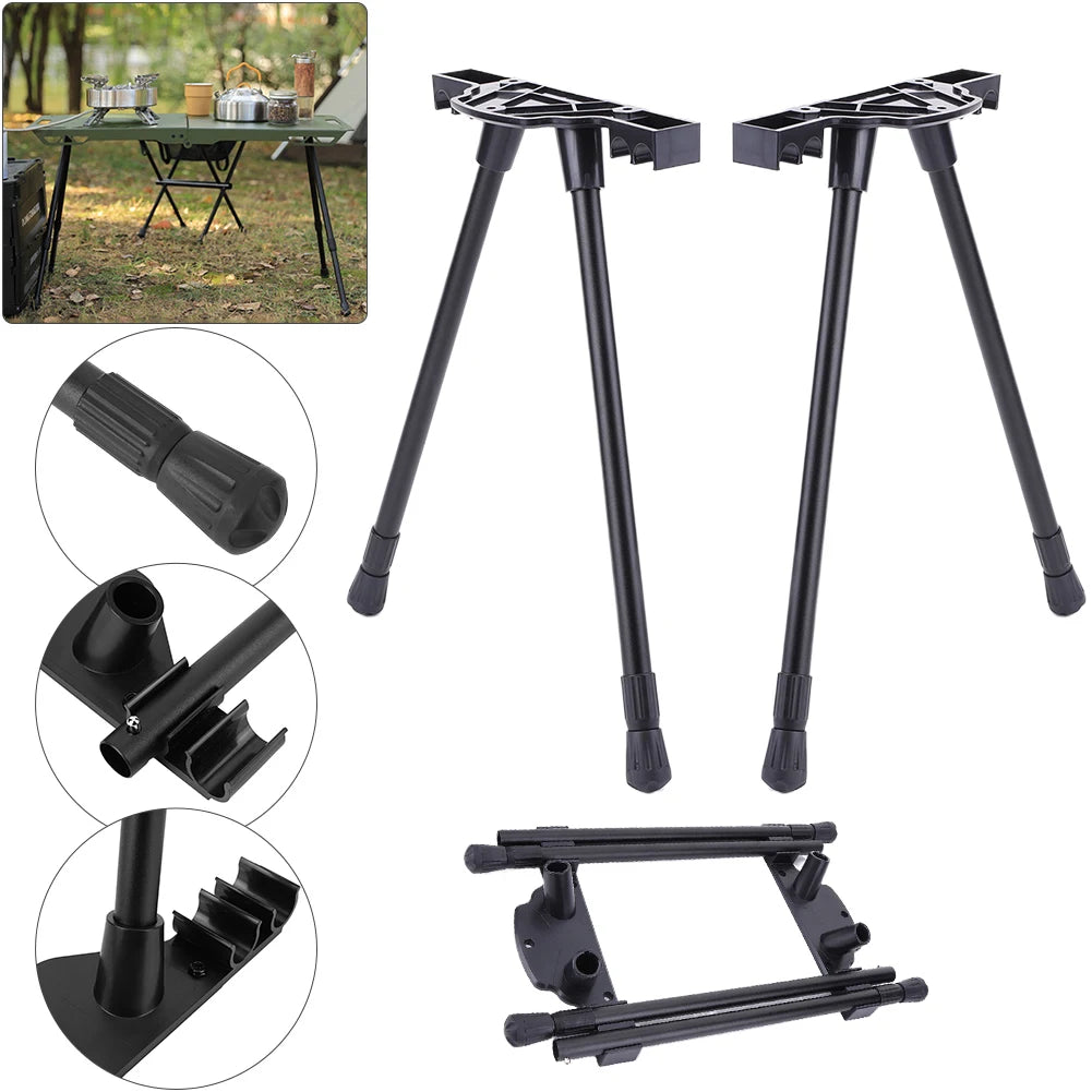 Folding Camping Table Legs Metal Foldable Furniture Legs Adjustable Height Desk Legs DIY Camping Equipment Outdoor Travel