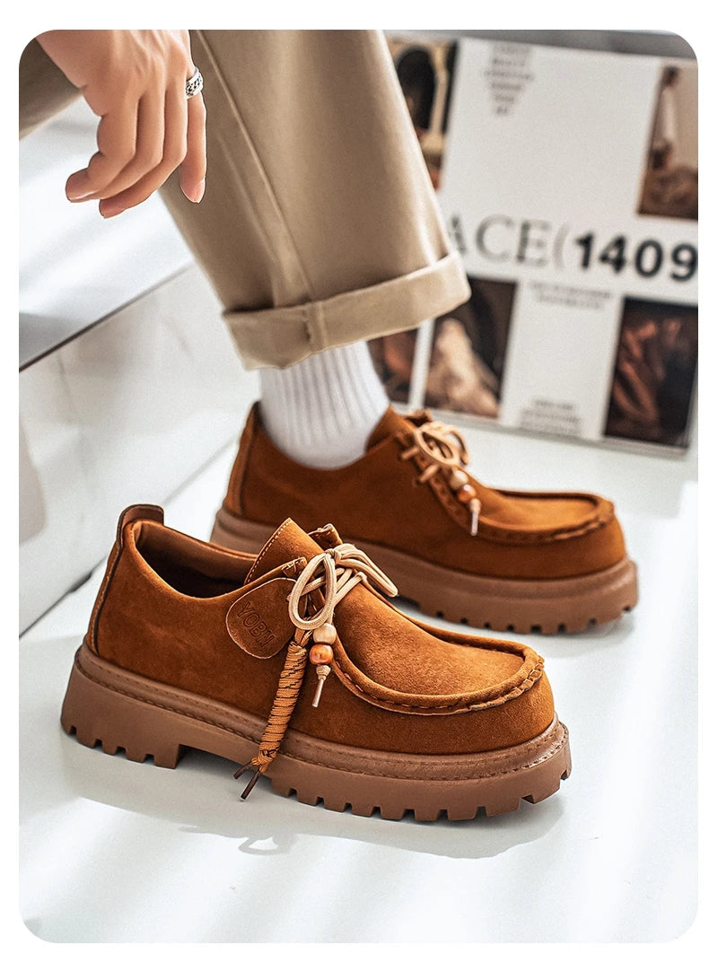 Men's Wide Toe Barefoot Shoes Classic Retro Casual Shoes Lightweight Outdoor Sports Walking Shoes Brown Thick Soled Work Shoes