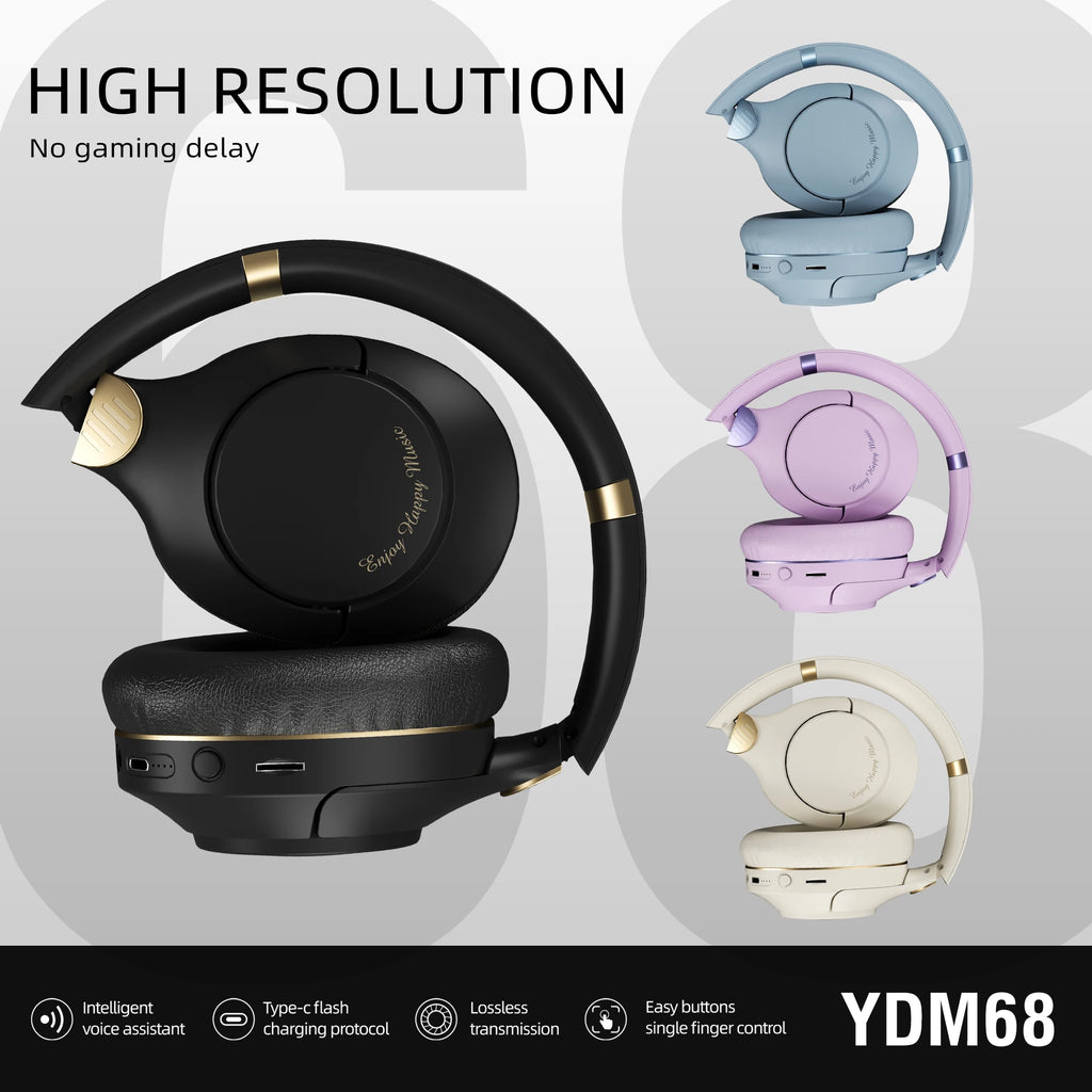 Original Bluetooth 5.3 Headphones Hi-Res Audio Over-Ear Wireless Bluetooth Earphones Professional Stereo Headset Support TF card