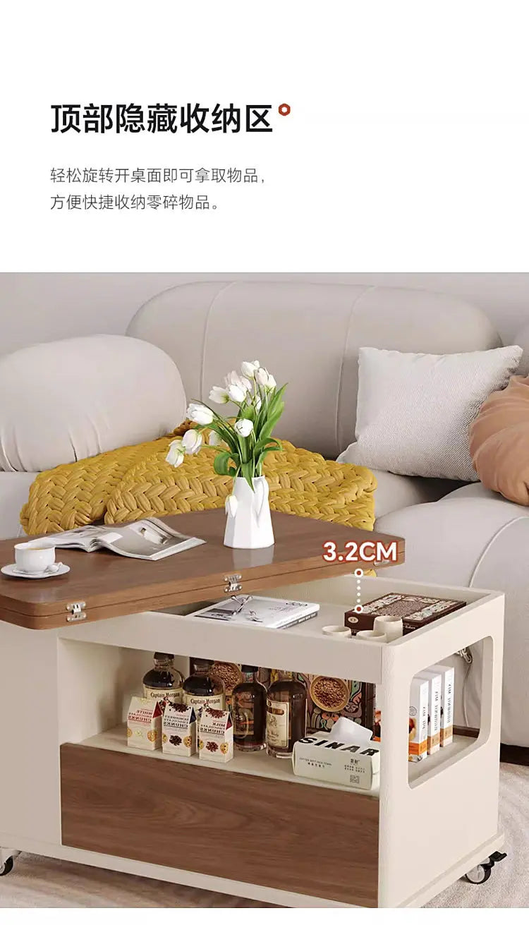 Folding Coffee Tables Multifunctional With Wheels Living Room Storage Side Tables Lounge Center Dining Table Hotel Furniture